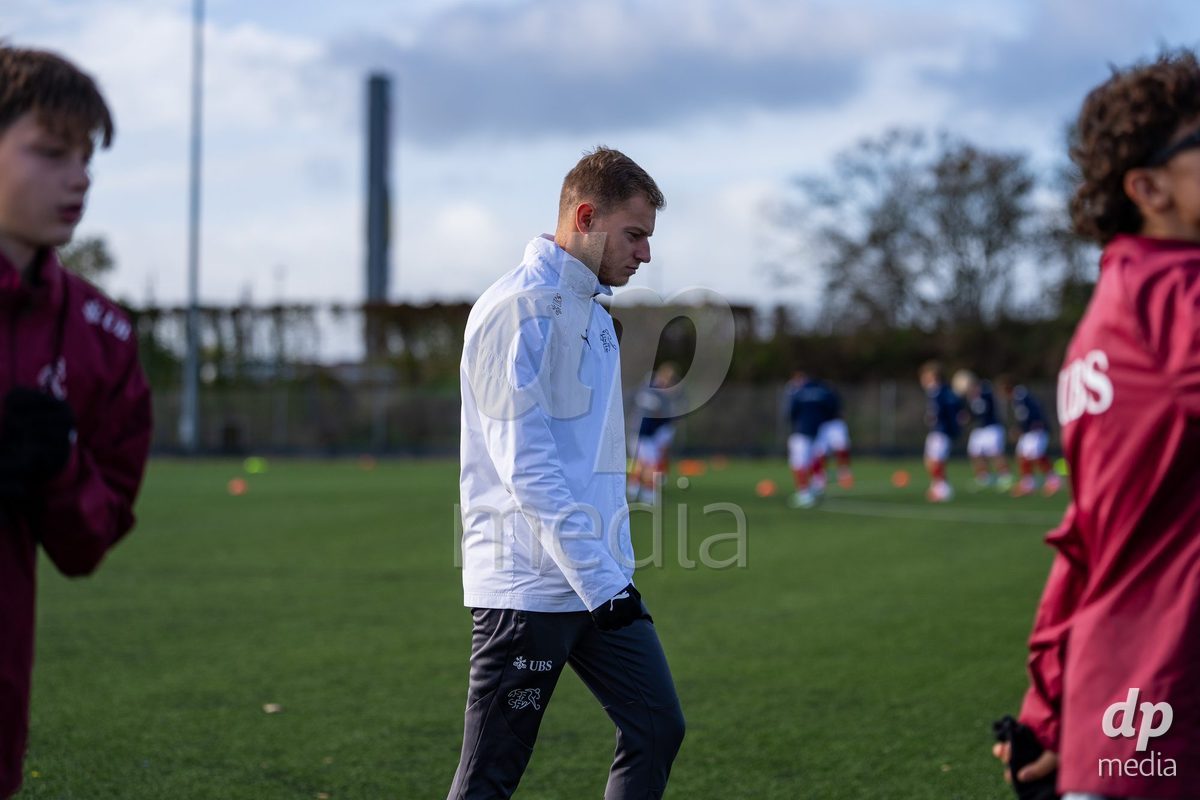 NYBORG, DENMARK - OCTOBER 25: X during the International Friendly TYT match between Denmark U16 and Switzerland U16 at Nyborg Stadium on October 25, 2026 in Nyborg, Denmark.