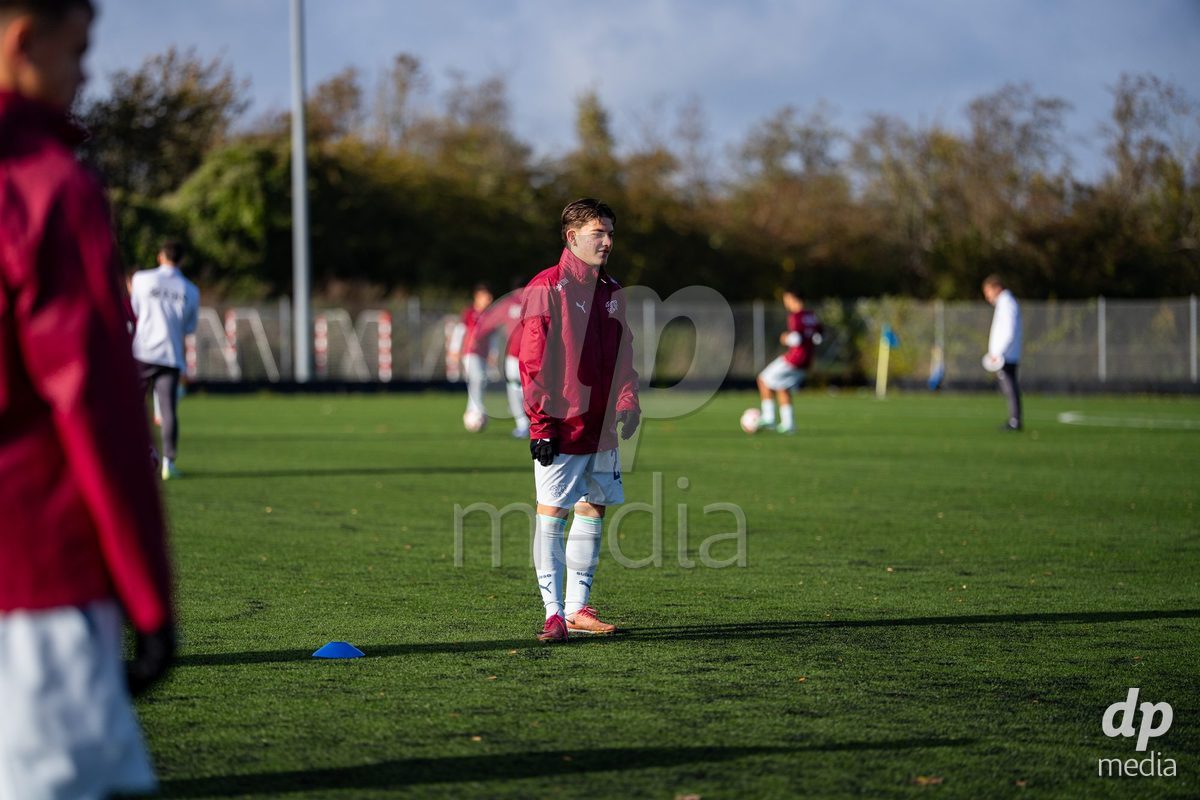 NYBORG, DENMARK - OCTOBER 25: X during the International Friendly TYT match between Denmark U16 and Switzerland U16 at Nyborg Stadium on October 25, 2026 in Nyborg, Denmark.