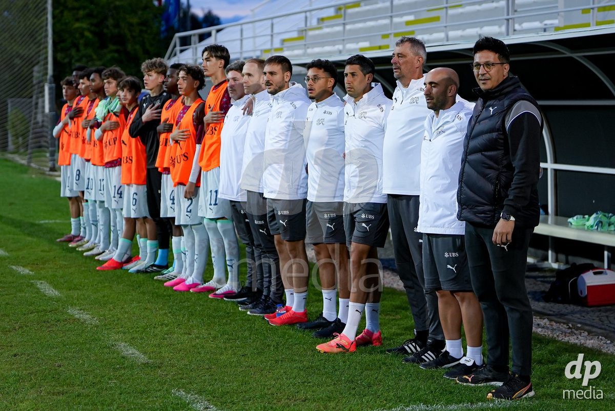 SIDE, TURKIYE - OCTOBER 28: Gabriele Francesco, Head Coach of Switzerland, with Players and Staff of Switzerland during the International Friendly match between Switzerland and Turkiye at Emirhan Sport Complex on October 28, 2026 in Side, Turkiye.