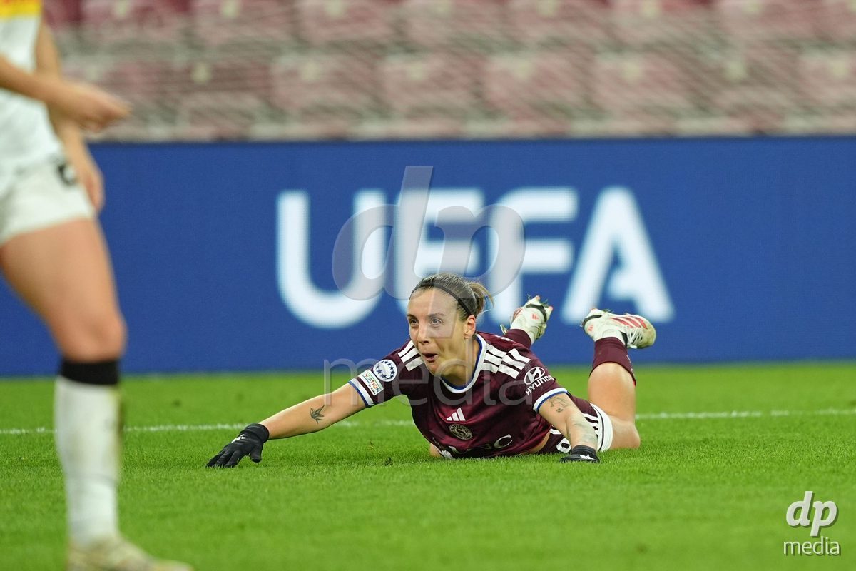 GENEVA, SWITZERLAND - OCTOBER 28: Gloria Marinelli of Servette FC Chenois Feminin celebrates her goal during the UEFA Women's Champions League match between Servette FC Chenois Feminin and OH Leuven at Stade de Geneve on October 28, 2026 in Geneva, Switzerland.