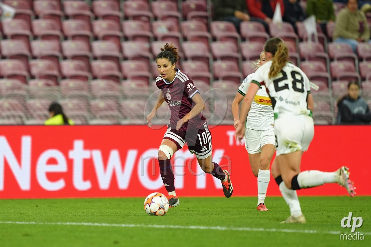 GENEVA, SWITZERLAND - OCTOBER 28: Ghoutia Karchouni of Servette FC Chenois Feminin during the UEFA Women's Champions League match between Servette FC Chenois Feminin and OH Leuven at Stade de Geneve on October 28, 2026 in Geneva, Switzerland.