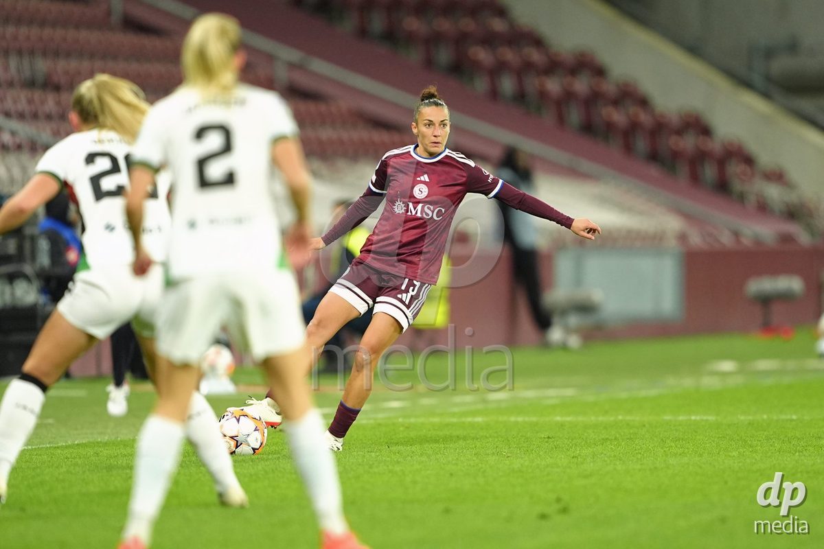 GENEVA, SWITZERLAND - OCTOBER 28: Paula Serrano of Servette FC Chenois Feminin during the UEFA Women's Champions League match between Servette FC Chenois Feminin and OH Leuven at Stade de Geneve on October 28, 2026 in Geneva, Switzerland.