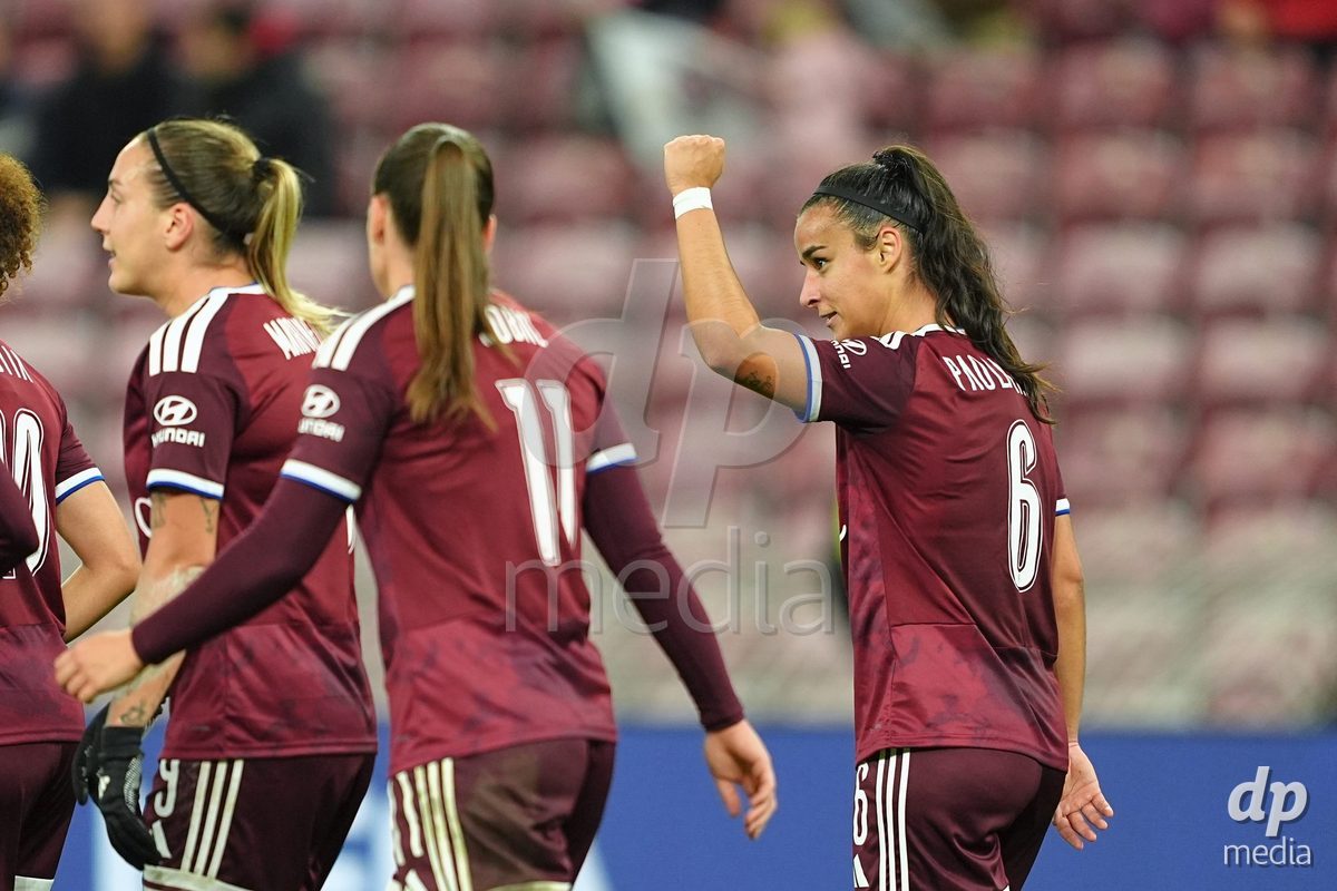 GENEVA, SWITZERLAND - OCTOBER 28: Paola Hernandez of Servette FC Chenois Feminin celebrates her goal during the UEFA Women's Champions League match between Servette FC Chenois Feminin and OH Leuven at Stade de Geneve on October 28, 2026 in Geneva, Switzerland.