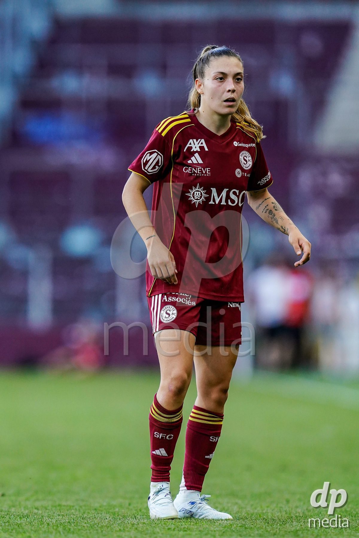 GENEVA, SWITZERLAND - MAY 29: During the AXA Women's Super League match between Servette FC Chenois Feminin and BSC YB Frauen at Stade de Geneve on May 29, 2026 in Geneva, Switzerland.