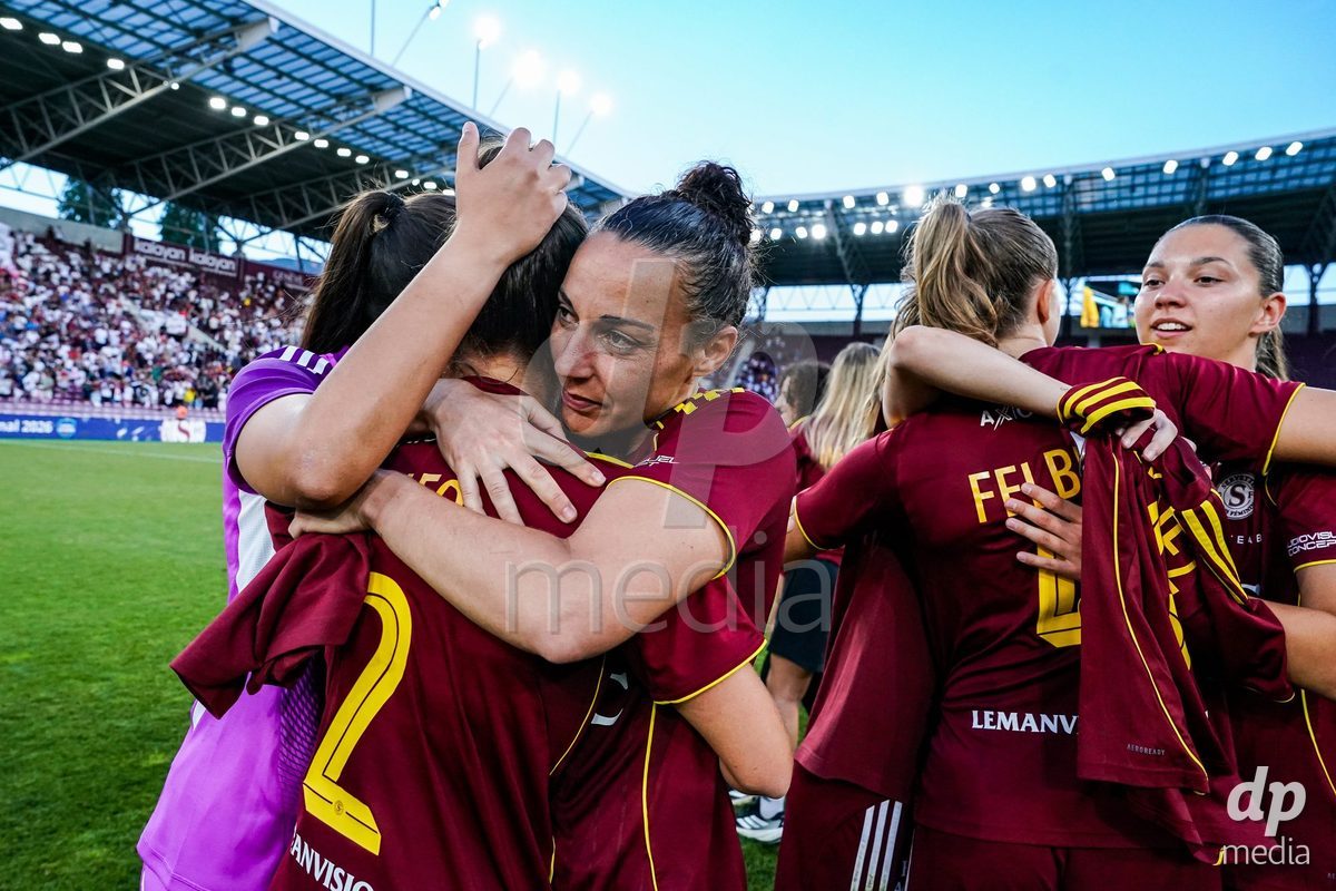 GENEVA, SWITZERLAND - MAY 29: Celebration of team Servette after winning the Final of the AXA Women's Super League match between Servette FC Chenois Feminin and BSC YB Frauen at Stade de Geneve on May 29, 2026 in Geneva, Switzerland.