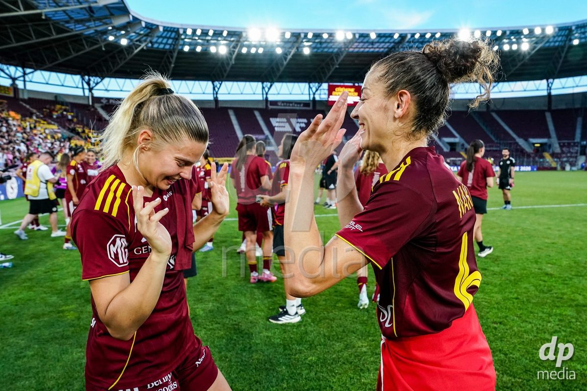 GENEVA, SWITZERLAND - MAY 29: Celebration of team Servette after winning the Final of the AXA Women's Super League match between Servette FC Chenois Feminin and BSC YB Frauen at Stade de Geneve on May 29, 2026 in Geneva, Switzerland.