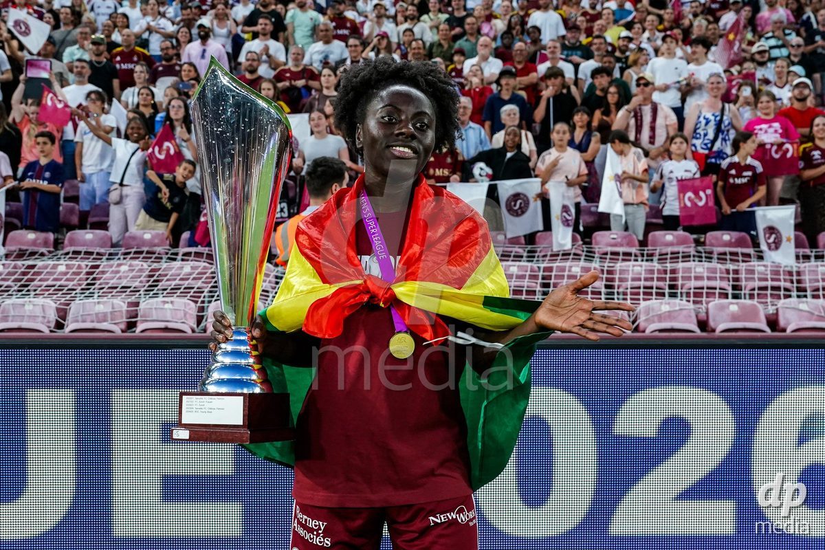 GENEVA, SWITZERLAND - MAY 29: Celebration of team Servette after winning the Final of the AXA Women's Super League match between Servette FC Chenois Feminin and BSC YB Frauen at Stade de Geneve on May 29, 2026 in Geneva, Switzerland.