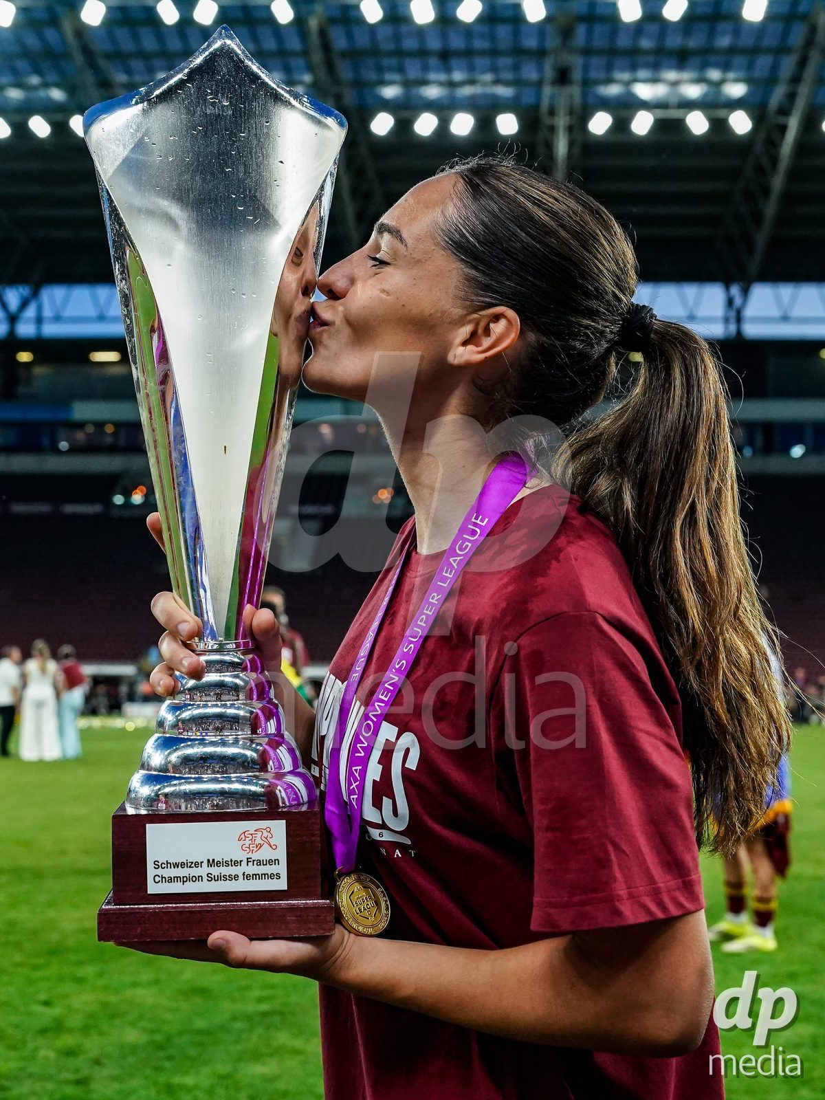 GENEVA, SWITZERLAND - MAY 29: Celebration of team Servette after winning the Final of the AXA Women's Super League match between Servette FC Chenois Feminin and BSC YB Frauen at Stade de Geneve on May 29, 2026 in Geneva, Switzerland.