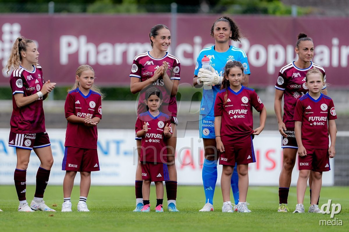 Switzerland: AXA Womens Super League 2026/27, Servette FC Chenois Feminin vs FC Aarau Frauen - Stade des Trois-Chene, Chene-Bourg: Players of Servette FC Chenois Feminin