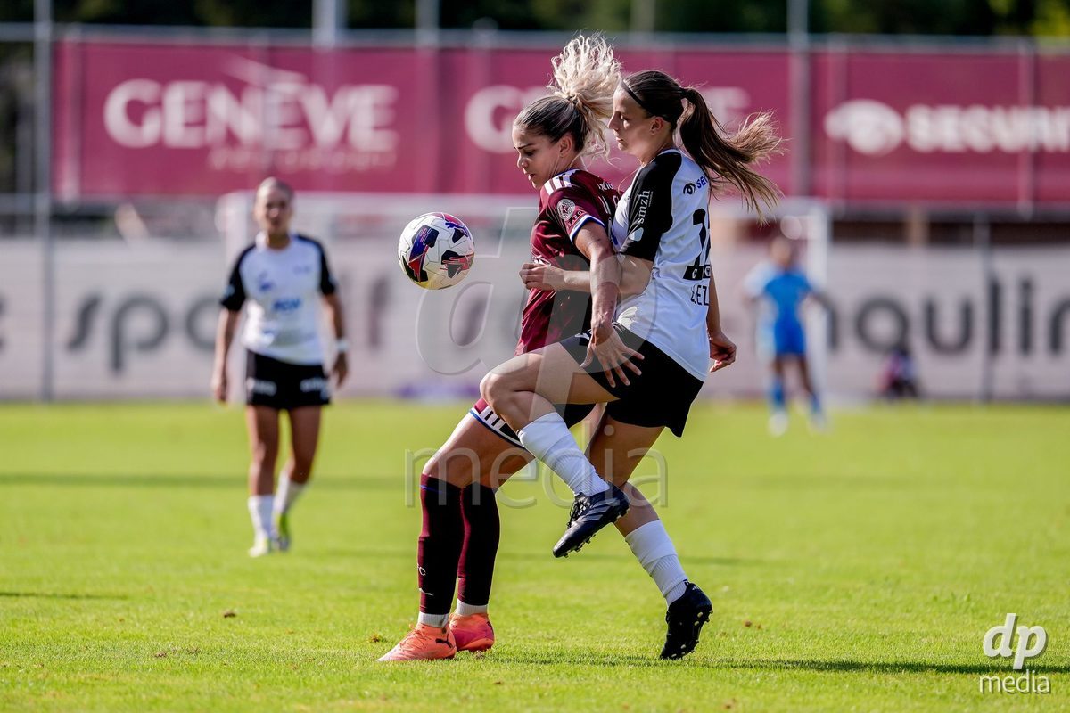 Switzerland: AXA Womens Super League 2026/27, Servette FC Chenois Feminin vs FC Aarau Frauen - Stade des Trois-Chene, Chene-Bourg: Stefanie Da Eira (Stéfanie Da Eira) (Servette FC Chenois Feminin), left, in action.