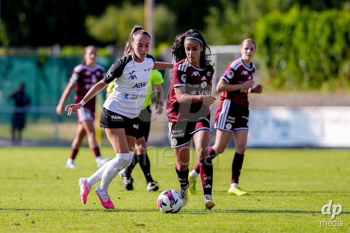 Switzerland: AXA Womens Super League 2026/27, Servette FC Chenois Feminin vs FC Aarau Frauen - Stade des Trois-Chene, Chene-Bourg: Paola Hernandez (Paola Hernández) (Servette FC Chenois Feminin), right, in action.