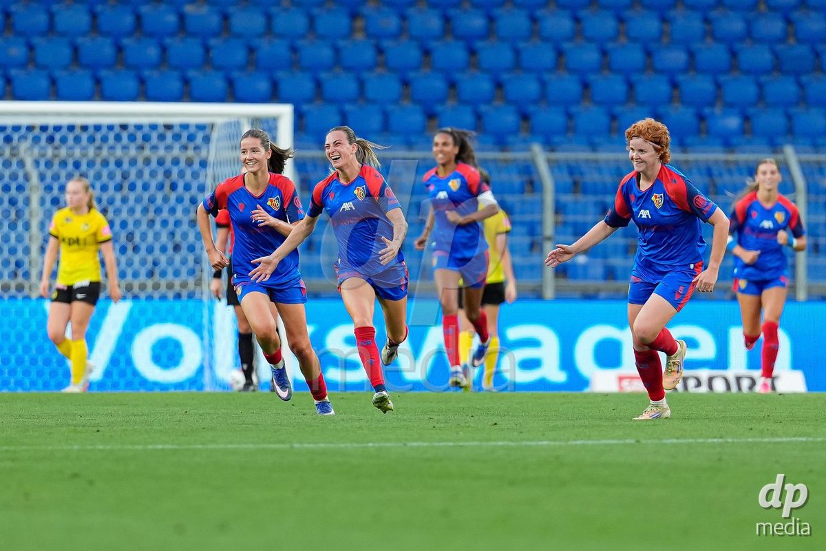 Switzerland: AXA Womens Super League 2026/27, FC Basel 1893 vs BSC YB Frauen - St. Jakob-Park, Basel: Alice Berti (19 FC Basel 1893) celebrating after scoring teams first goal