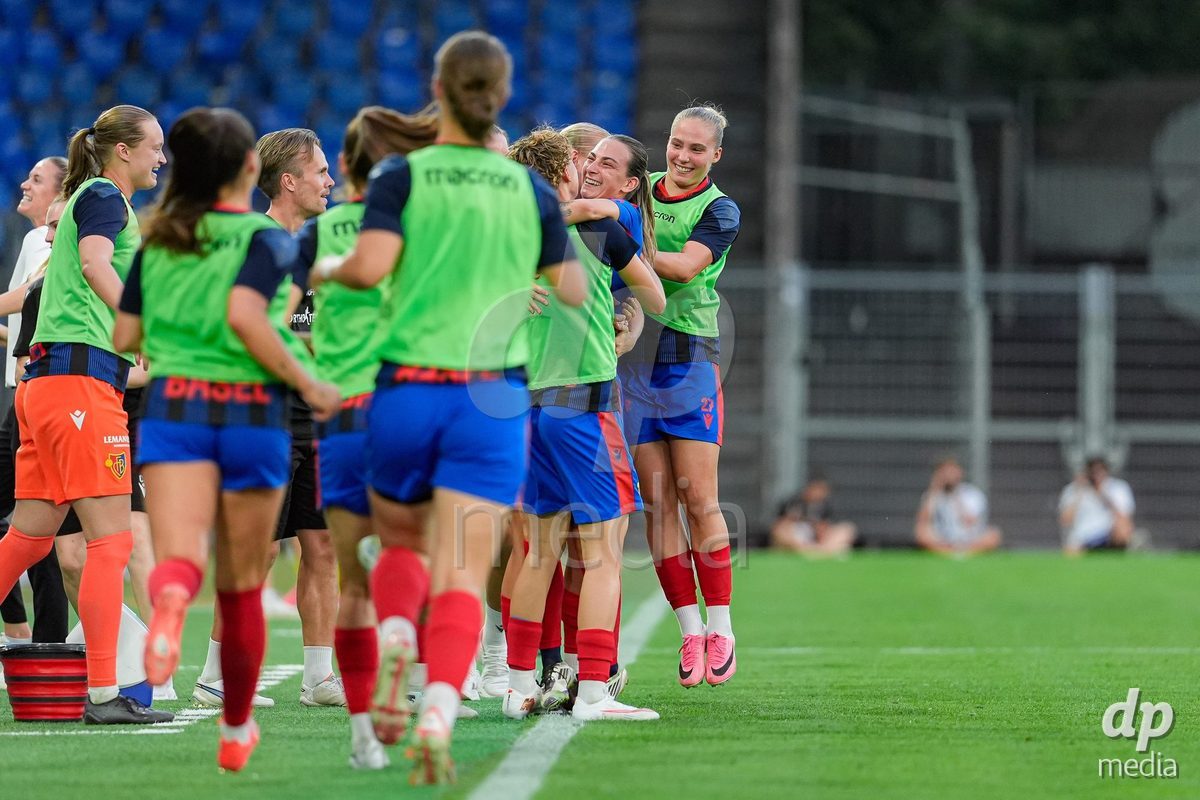 Switzerland: AXA Womens Super League 2026/27, FC Basel 1893 vs BSC YB Frauen - St. Jakob-Park, Basel: Alice Berti (19 FC Basel 1893) celebrating after scoring teams first goal
