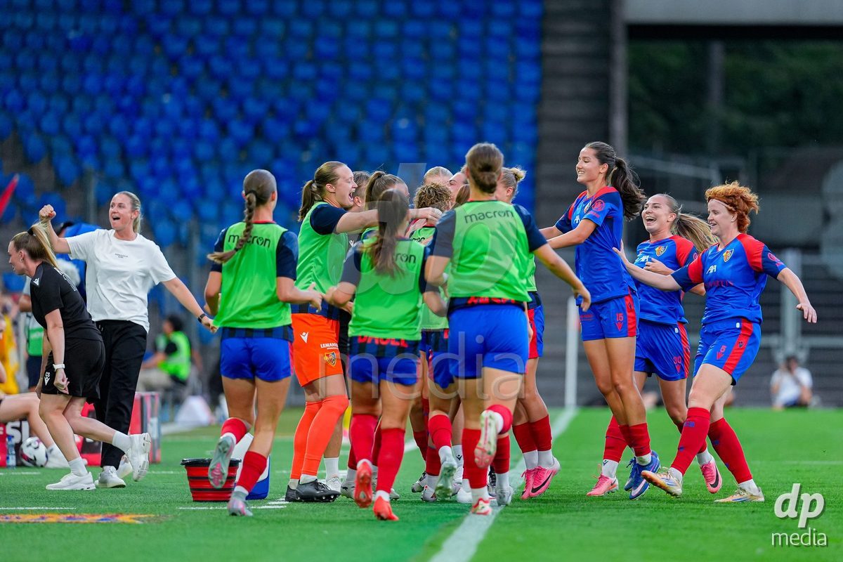 Switzerland: AXA Womens Super League 2026/27, FC Basel 1893 vs BSC YB Frauen - St. Jakob-Park, Basel: Alice Berti (19 FC Basel 1893) celebrating after scoring teams first goal