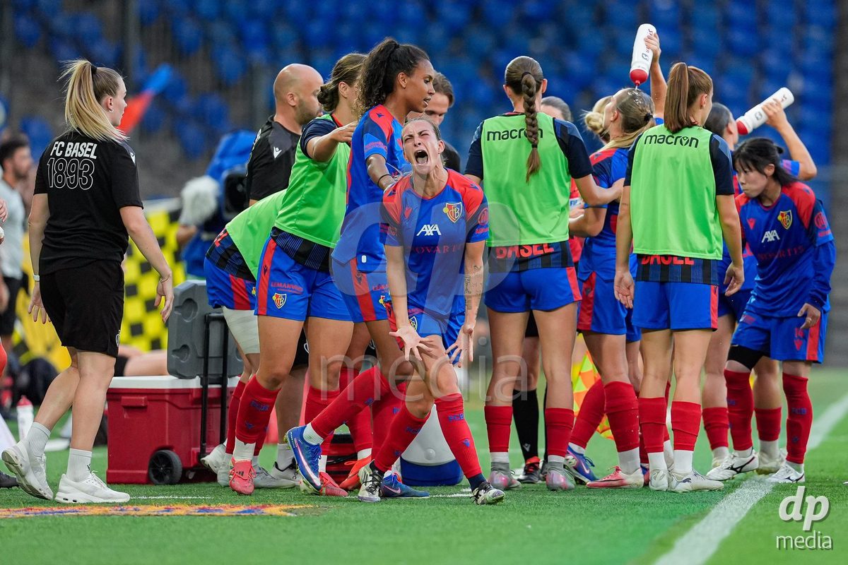 Switzerland: AXA Womens Super League 2026/27, FC Basel 1893 vs BSC YB Frauen - St. Jakob-Park, Basel: Alice Berti (19 FC Basel 1893) celebrating after scoring teams first goal
