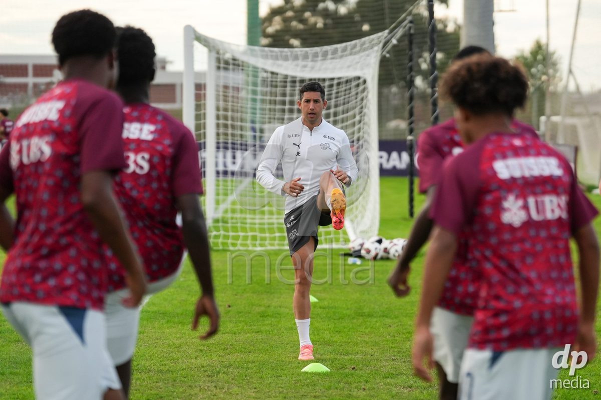 SIDE, TURKIYE - OCTOBER 31: Players of Switzerland during warm up prior to to the International Friendly tournament football match between Portugal U16 and Switzerland U16 at Emirhan Sport Complex on October 31, 2026 in Side, Turkiye.
