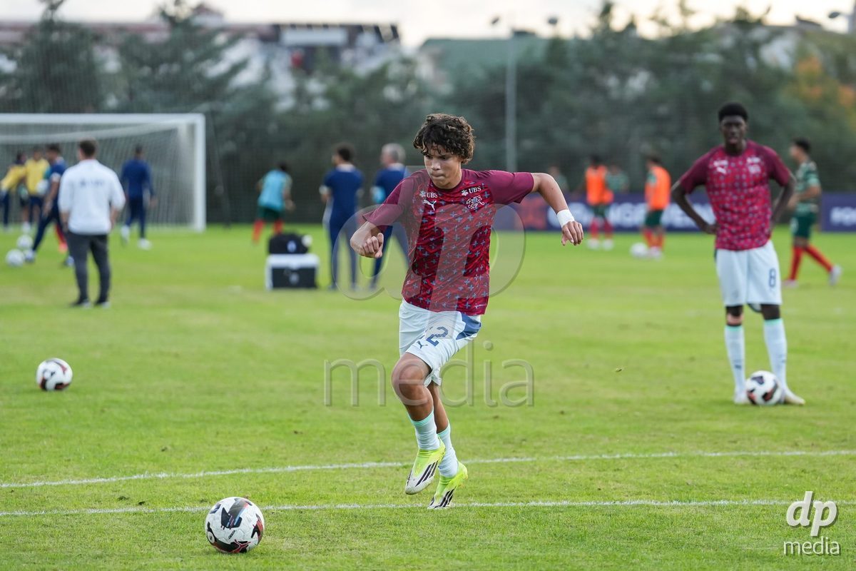 SIDE, TURKIYE - OCTOBER 31: Players of Switzerland during warm up prior to to the International Friendly tournament football match between Portugal U16 and Switzerland U16 at Emirhan Sport Complex on October 31, 2026 in Side, Turkiye.