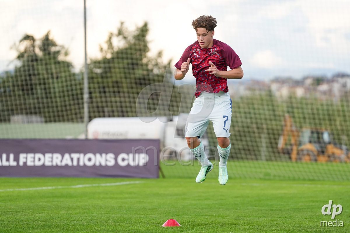SIDE, TURKIYE - OCTOBER 31: Players of Switzerland during warm up prior to to the International Friendly tournament football match between Portugal U16 and Switzerland U16 at Emirhan Sport Complex on October 31, 2026 in Side, Turkiye.