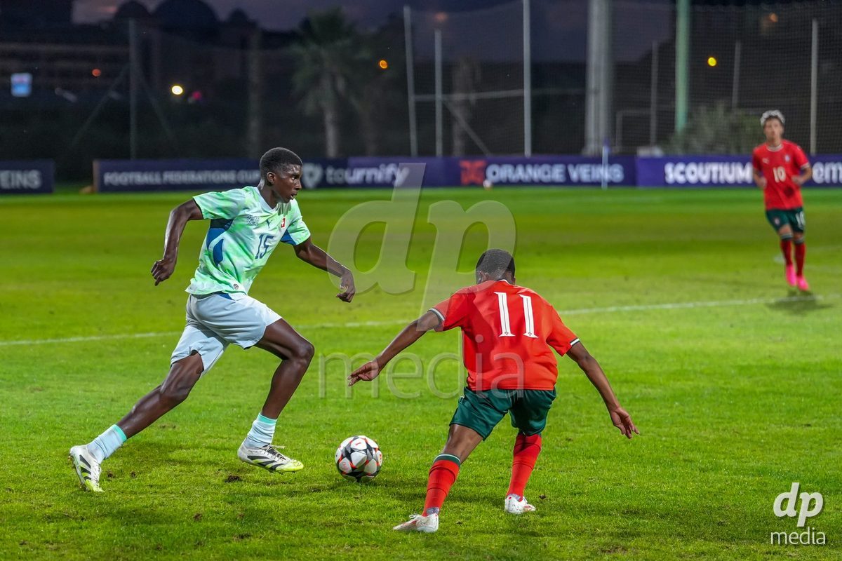 SIDE, TURKIYE - OCTOBER 31: Marc Sebastian Massee of Switzerland controls the ball during the International Friendly tournament football match between Portugal U16 and Switzerland U16 at Emirhan Sport Complex on October 31, 2026 in Side, Turkiye.